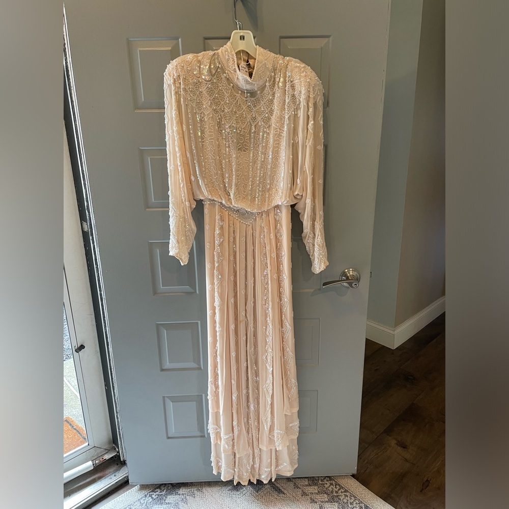 Oleg Cassin Vintage Silk Beaded Dress